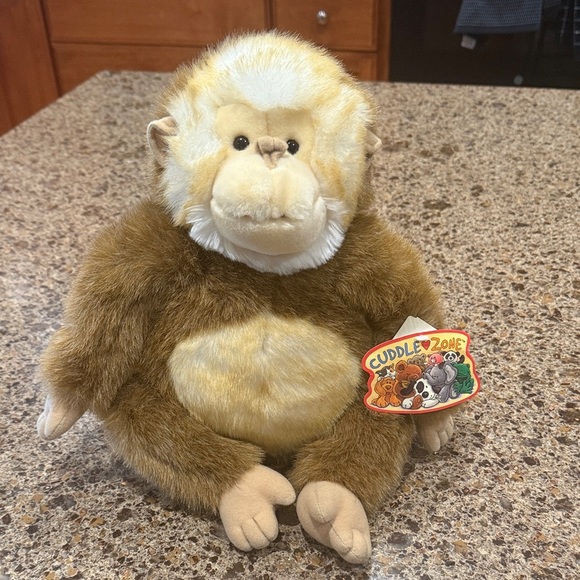 Cuddle Zone Soft Brown and Cream Monkey Plush - Picture 1 of 4
